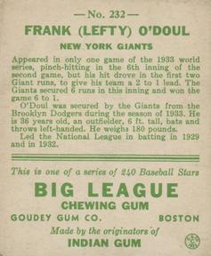 1933 Goudey (R319) #232 Frank 