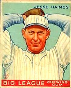 1933 Goudey (R319) #73 Jesse Haines Front