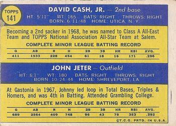 1970 Topps #141 Pirates 1970 Rookie Stars (Dave Cash / Johnny Jeter) Back