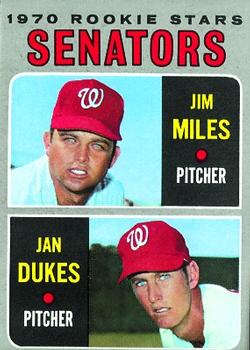 1970 Topps #154 Senators 1970 Rookie Stars (Jan Dukes / Jim Miles) Front