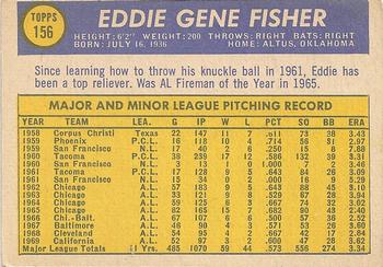 1970 Topps #156 Eddie Fisher Back
