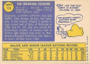 1970 Topps #174 Ted Sizemore Back