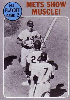 1970 Topps #196 N.L Playoff Game 2 - Mets Show Muscle! Front