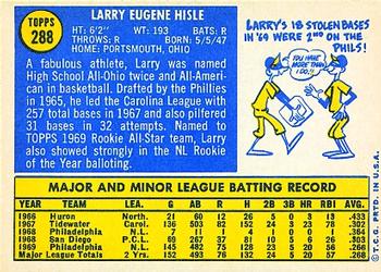 1970 Topps #288 Larry Hisle Back