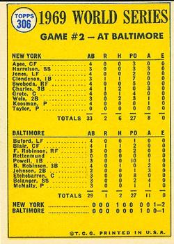 1970 Topps #306 World Series Game 2 - Clendenon's HR Breaks Ice! Back