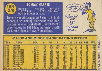 1970 Topps #370 Tommy Harper Back
