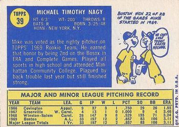1970 Topps #39 Mike Nagy Back