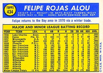 1970 Topps #434 Felipe Alou Back