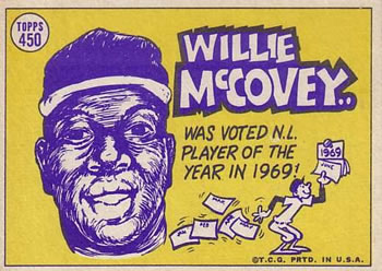 1970 Topps #450 Willie McCovey Back