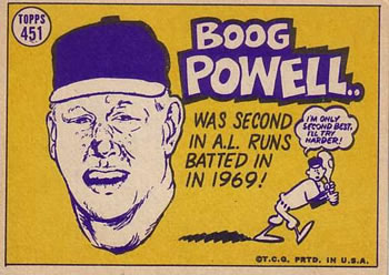 1970 Topps #451 Boog Powell Back
