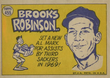1970 Topps #455 Brooks Robinson Back