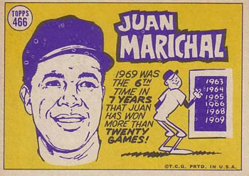 1970 Topps #466 Juan Marichal Back