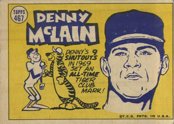 1970 Topps #467 Denny McLain Back