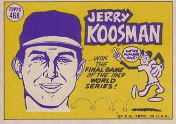 1970 Topps #468 Jerry Koosman Back