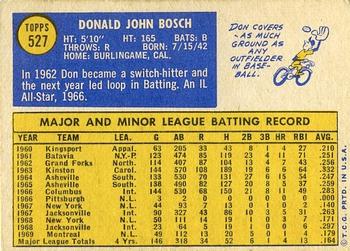 1970 Topps #527 Don Bosch Back