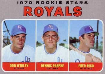 1970 Topps #552 Royals 1970 Rookie Stars (Don O'Riley / Dennis Paepke / Fred Rico) Front