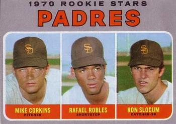 1970 Topps #573 Padres 1970 Rookie Stars (Mike Corkins / Rafael Robles / Ron Slocum) Front