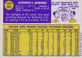 1970 Topps #584 Al Downing Back