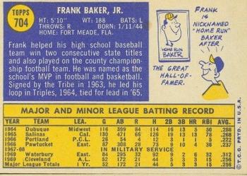1970 Topps #704 Frank Baker Back