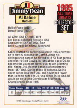 1995 Jimmy Dean All-Time Greats #NNO Al Kaline Back