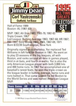 1995 Jimmy Dean All-Time Greats #NNO Carl Yastrzemski Back