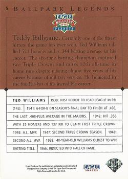 1995 Upper Deck Eagle Peanuts Legends #5 Ted Williams Back