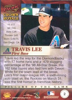 1998 Pacific Crown Royale - Pillars of the Game #2 Travis Lee Back