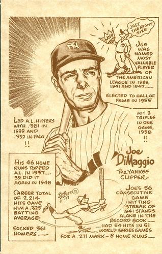 1977-81 Bob Parker Hall of Fame #19 Joe DiMaggio Front