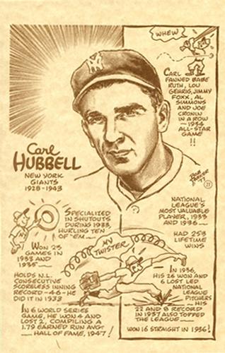 1977-81 Bob Parker Hall of Fame #27 Carl Hubbell Front