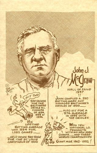 1977-81 Bob Parker Hall of Fame #37 John McGraw Front