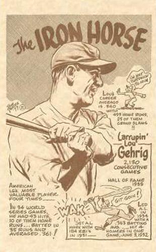 1977-81 Bob Parker Hall of Fame #22 Lou Gehrig Front
