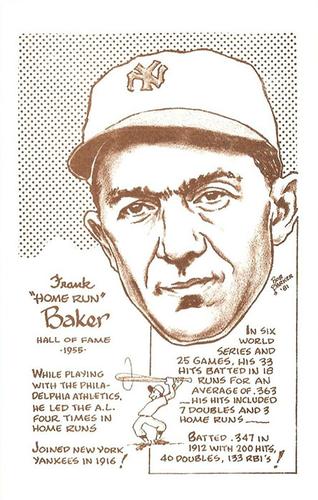 1977-81 Bob Parker Hall of Fame #78 Home Run Baker Front