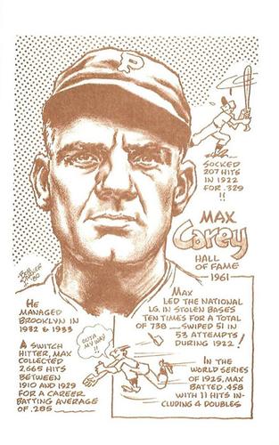 1977-81 Bob Parker Hall of Fame #80 Max Carey Front