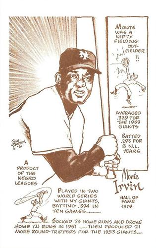 1977-81 Bob Parker Hall of Fame #92 Monte Irvin Front
