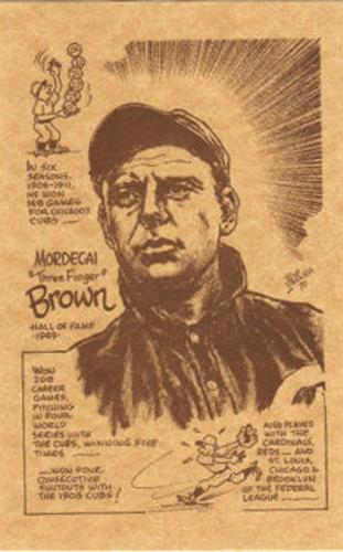 1977-81 Bob Parker Hall of Fame #55 Mordecai Brown Front