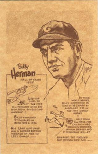 1977-81 Bob Parker Hall of Fame #60 Billy Herman Front