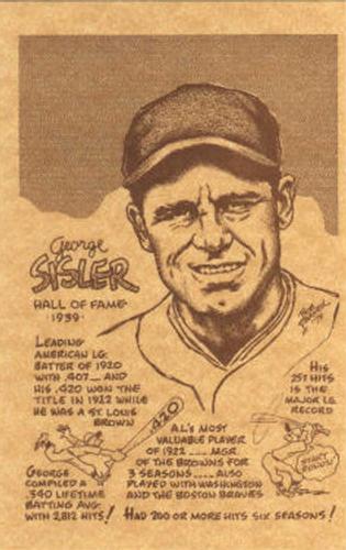 1977-81 Bob Parker Hall of Fame #73 George Sisler Front