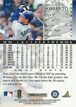 1998 Pinnacle - Away Stats #117 Paul Sorrento Back