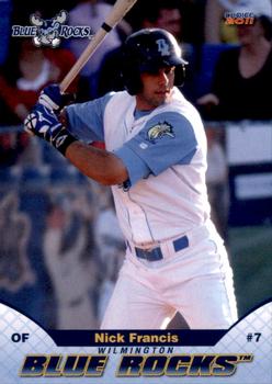 2011 Choice Wilmington Blue Rocks #9 Nick Francis Front
