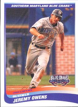 2009 Choice Southern Maryland Blue Crabs #15 Jeremy Owens Front