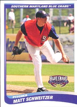 2009 Choice Southern Maryland Blue Crabs #19 Matt Schweitzer Front