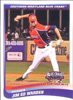 2009 Choice Southern Maryland Blue Crabs #22 Jim Ed Warden Front