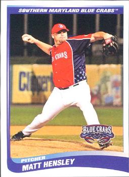2009 Choice Southern Maryland Blue Crabs #9 Matt Hensley Front