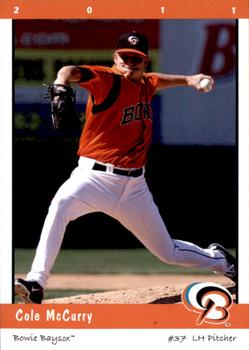 2011 Grandstand Bowie Baysox #NNO Cole McCurry Front