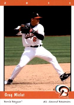 2011 Grandstand Bowie Baysox #NNO Greg Miclat Front