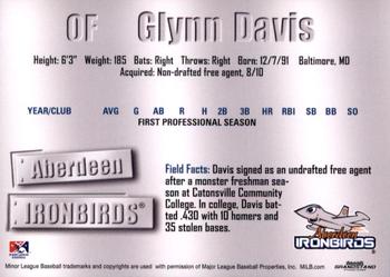 2011 Grandstand Aberdeen IronBirds #NNO Glynn Davis Back