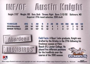 2011 Grandstand Aberdeen IronBirds #NNO Austin Knight Back