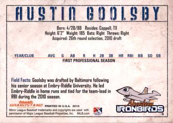2010 Grandstand Aberdeen IronBirds #NNO Austin Goolsby Back
