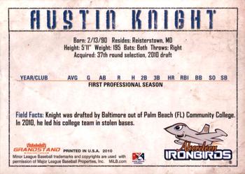 2010 Grandstand Aberdeen IronBirds #NNO Austin Knight Back