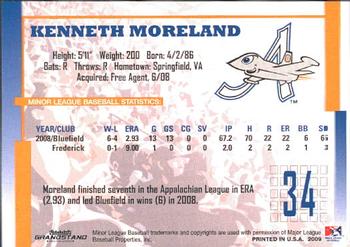 2009 Grandstand Aberdeen IronBirds #NNO Kenneth Moreland Back